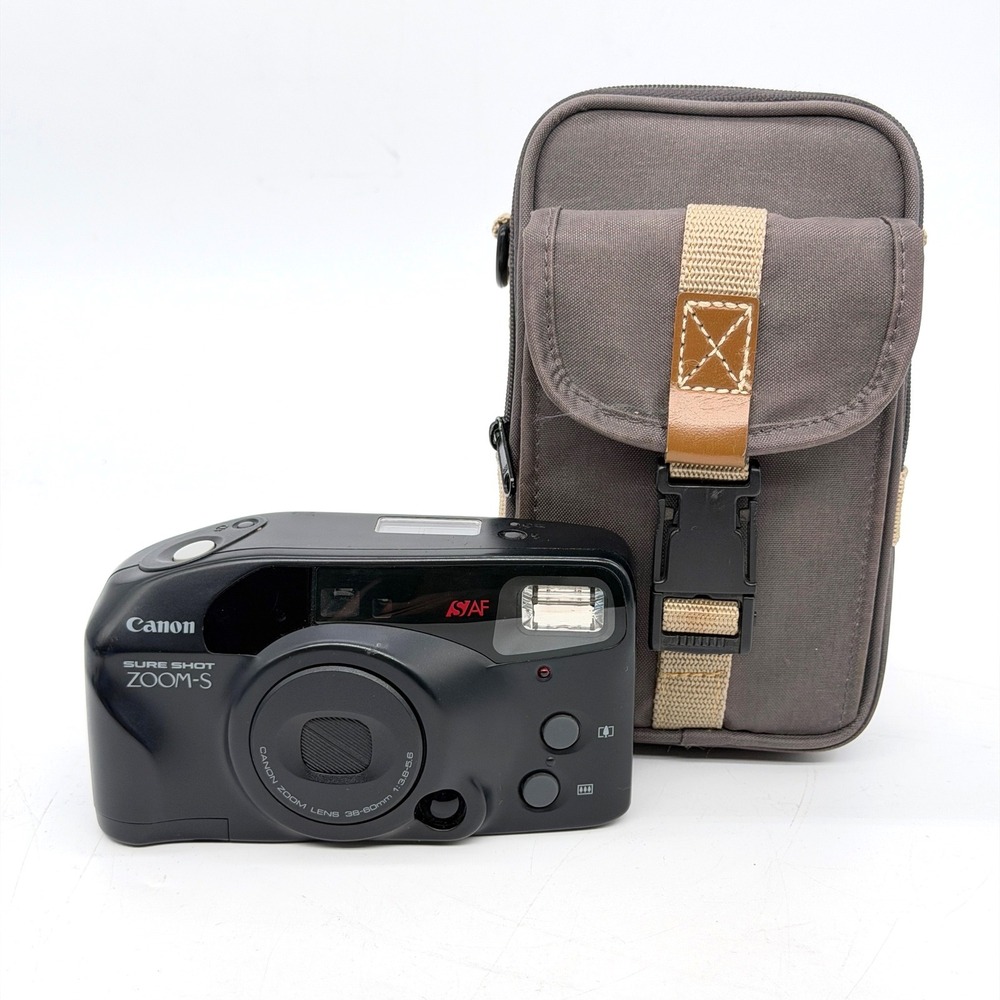 Canon Sure Shot Zoom-S 35mm Film Camera 38-60mm AiAF Black with Case Tested